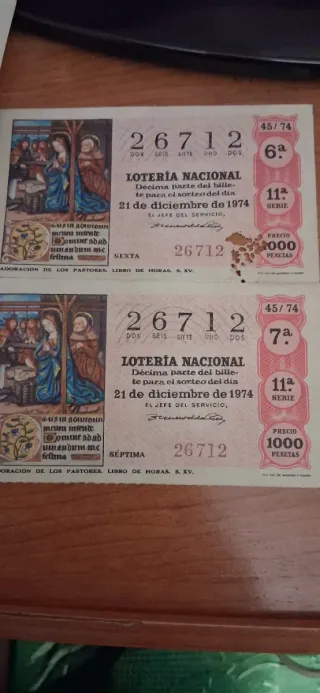 Lotería Nacional Billetes Antiguos 1976 llamar