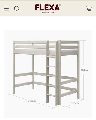 Cama alta Flexa para habitac. infantil y juvenil