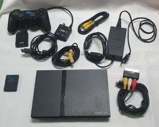 Lote PS2: Consola, Mandos, Juego y Cables