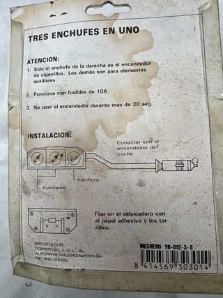 Adaptador Triple Coche TOP 12V