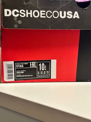 Zapatillas DC Shoes Stag Talla 44 Blancas/Azules/G