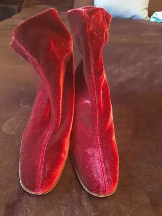 Botines terciopelo tacón talla 39