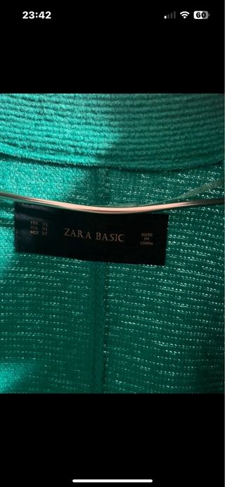 Chaqueta Zara Verde Talla XL