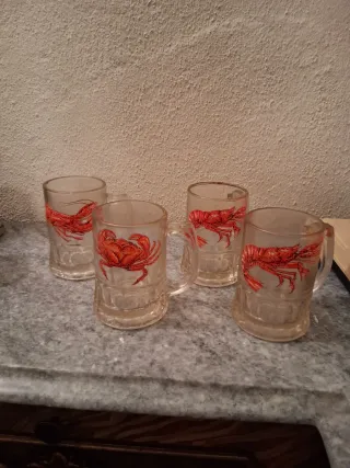 Conjunto 4 Canecas Vintage com Mariscos