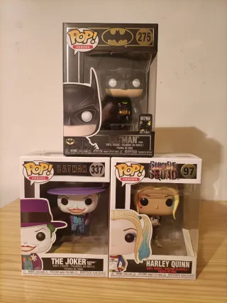Funko Pop Batman, Joker y Harley Quinn