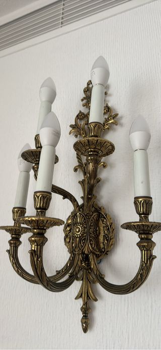 Pareja Apliques Bronce Macizo Antiguos