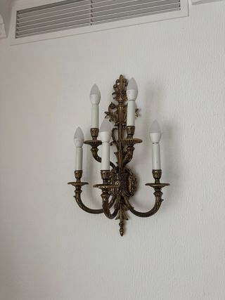 Pareja Apliques Bronce Macizo Antiguos