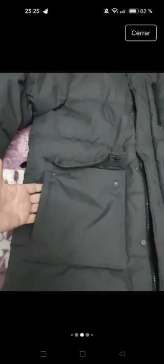 Anorak gris capucha pelo XXL