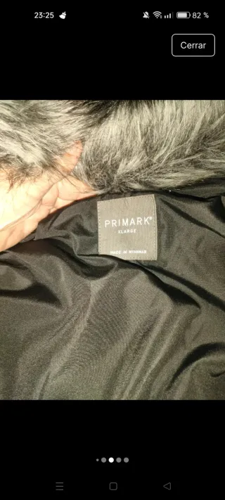 Anorak gris capucha pelo XXL