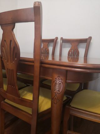 Mesa comedor extensible con 6 sillas