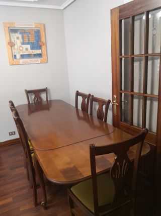 Mesa comedor extensible con 6 sillas