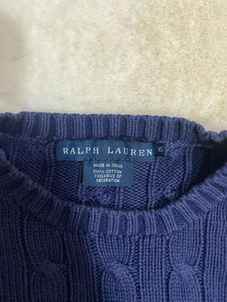 Jersey Polo Ralph Lauren Azul Marino Trenzado XL