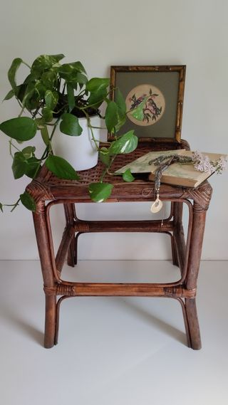 Tavolino Vintage in Bambù/Vimini