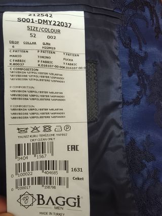 Traje de fiesta azul Baggi