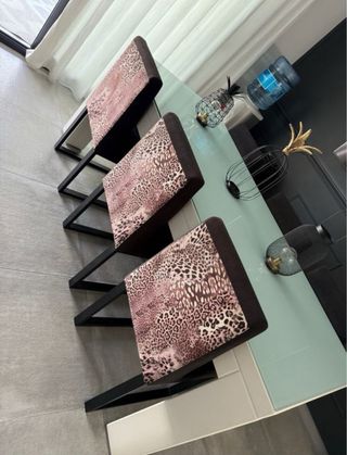 Mesa Comedor Blanca Madera y Cristal