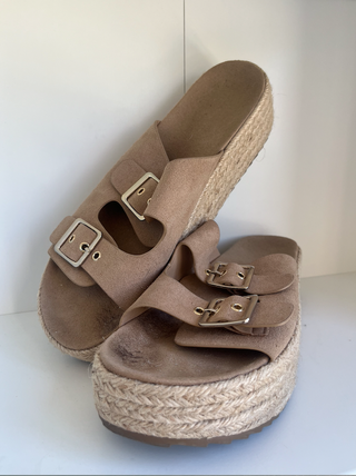 Sandalias plataforma Lefties marrones