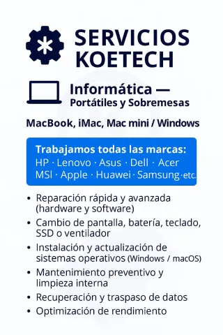 SERVICIO Reparación de equipos Diagnóstico gratris