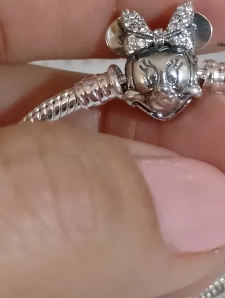 Pulsera Pandora Plata y Rosa (17cm)