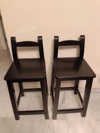 Taburetes madera negros (2 unidades)