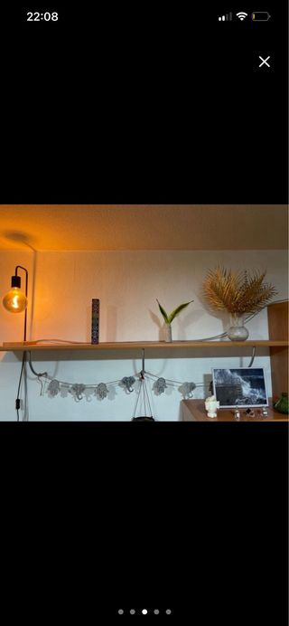 Mueble de salón modular madera y cristal