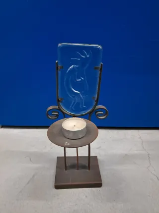 Candelabro de cristal y metal