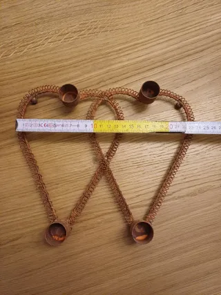 Portacandele cuore doppio metallo