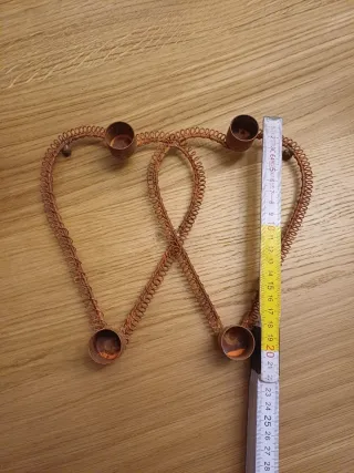 Portacandele cuore doppio metallo