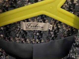 Chaqueta Tweed Mujer Azul Gris