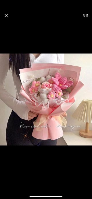 Ramo de flores de ganchillo