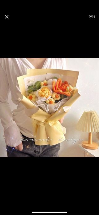 Ramo de flores de ganchillo