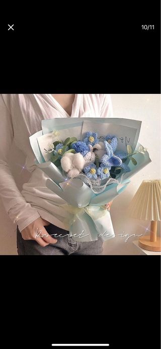 Ramo de flores de ganchillo