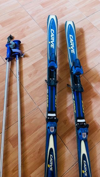 Esquís Head Carve 160cm con bastones