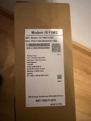 Portátil MSI Modern 15 1TB SSD 32GB RAM