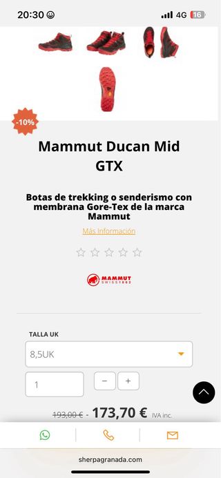 Botas Montaña Mammut Gore-Tex modelo Ducan Mid