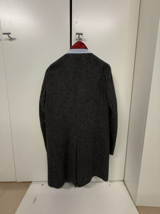 Abrigo El Ganso Lana Gris Espiga Talla 54 XL