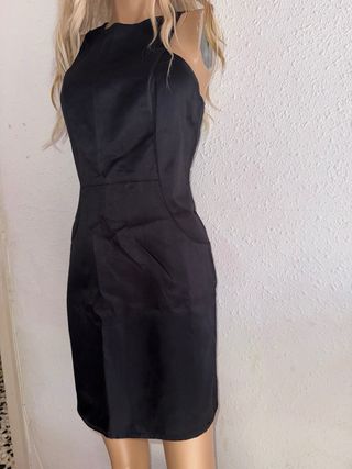 Vestido Negro Stradivarius talla S estilo satinado