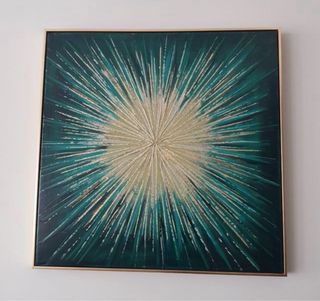 Cuadro Decorativo Verde y Dorado