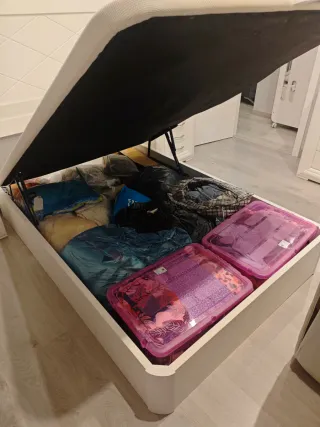 Canapé madera maciza blanco 135x200