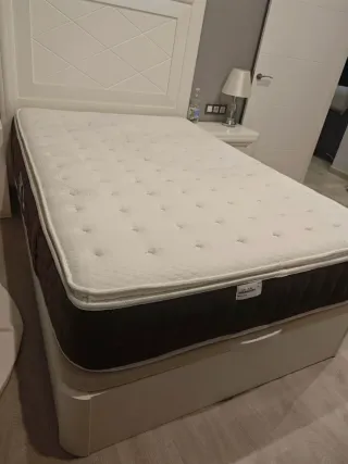 Canapé madera maciza blanco 135x200