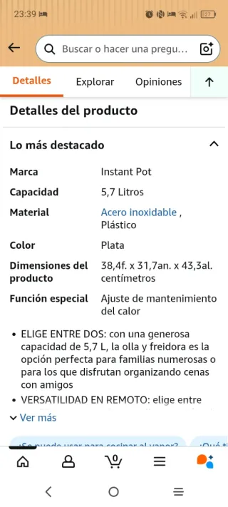 Olla Instant Pot Duo Crisp + Air 11 en 1