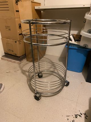 Carrito auxiliar botellero metal y cristal