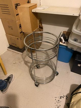 Carrito auxiliar botellero metal y cristal