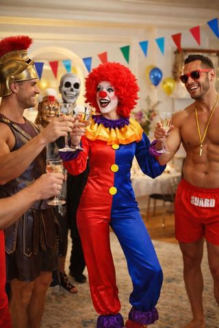 Disfraz Payasa Carnaval Mujer Talla S