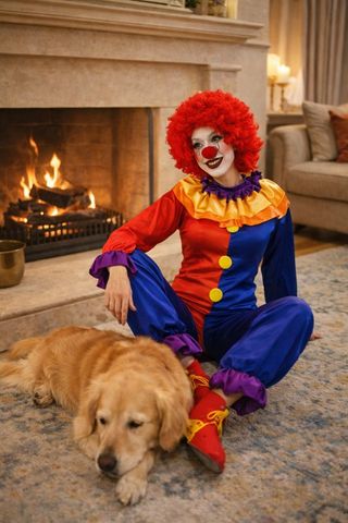 Disfraz Payasa Carnaval Mujer Talla S