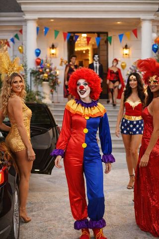 Disfraz Payasa Carnaval Mujer Talla S