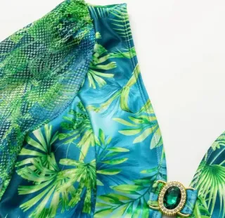 Bañador estampado Versace azul y verde
