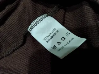 Maglietta manica lunga marrone con pizzo