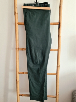 (XXL) TRAJE 2 PIEZAS VERDE BOTELLA DE LINO