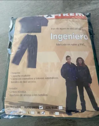 Traje Impermeable Verde de lluvia Talla XL