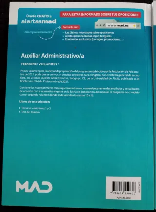 Temario Auxiliar Administrativo UAH
